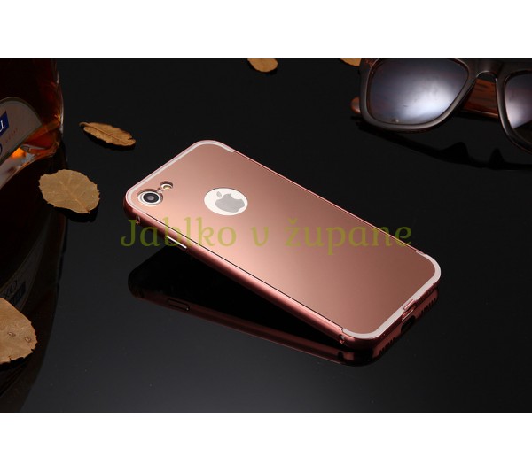 Zrkadlový kryt + bumper iPhone 7/8 - ružový